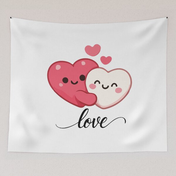 Item preview, Kawaii Love Hearts - Cute Couple designed and sold by Kreativa1.