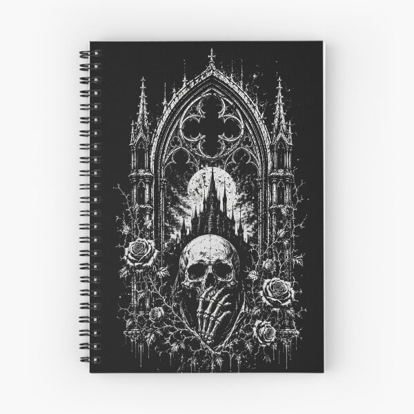 Item preview, Gothic Cathedral Arch Skull Skeleton Hand Black Roses designed and sold by DarkOriginArts.