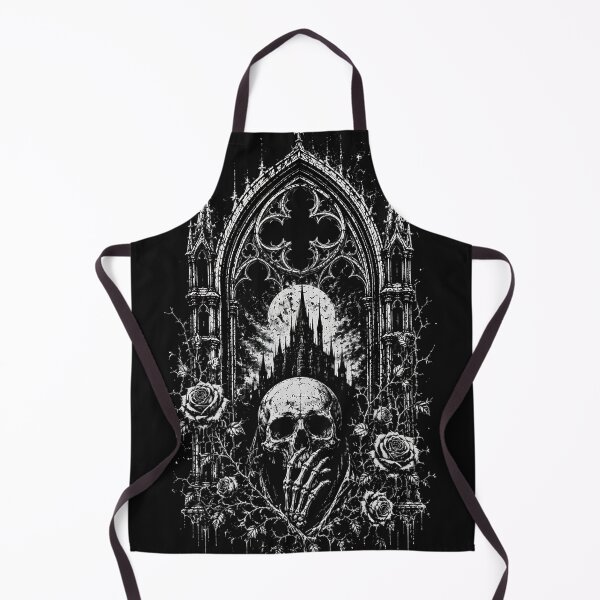 Item preview, Gothic Cathedral Arch Skull Skeleton Hand Black Roses designed and sold by DarkOriginArts.