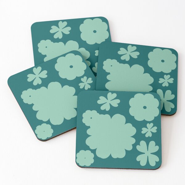Item preview, Retro Floral Pattern  E5 – Bold Vintage Flower Design in green Tones designed and sold by StefanStudioArt.