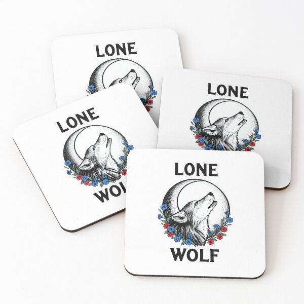 Item preview, Lone Wolf Howling At The Moon Floral Cottagecore Art designed and sold by M.Store.