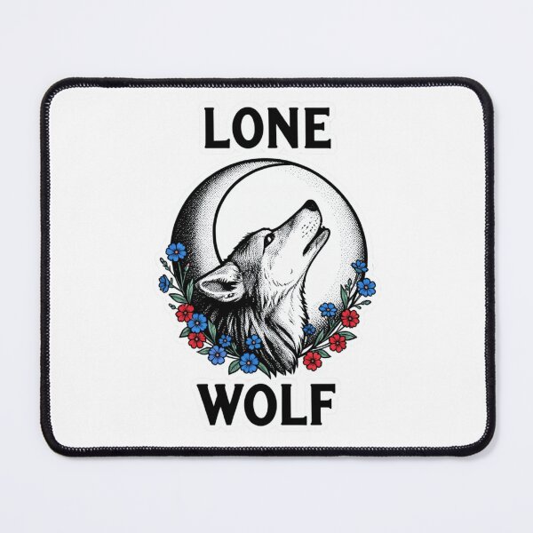 Item preview, Lone Wolf Howling At The Moon Floral Cottagecore Art designed and sold by M.Store.