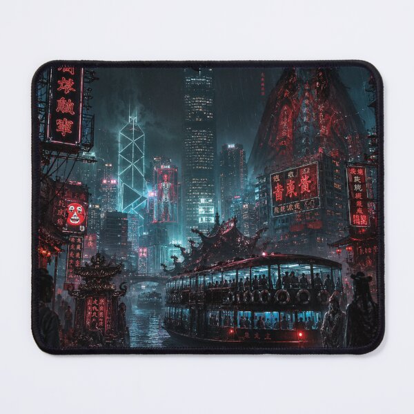 Item preview, The Neon Harbor of Lost Echoes | Hong Kong Cyber Gothic Horror designed and sold by kabucino.