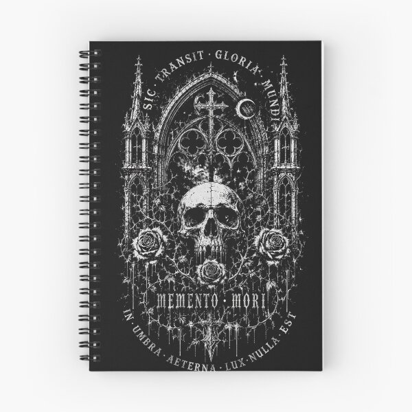 Item preview, Memento Mori Latin Quote Skull Gothic Cathedral Cross designed and sold by DarkOriginArts.