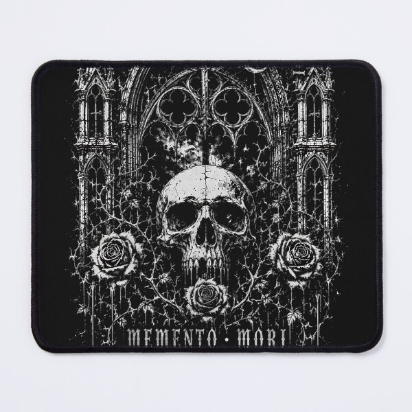Item preview, Memento Mori Latin Quote Skull Gothic Cathedral Cross designed and sold by DarkOriginArts.