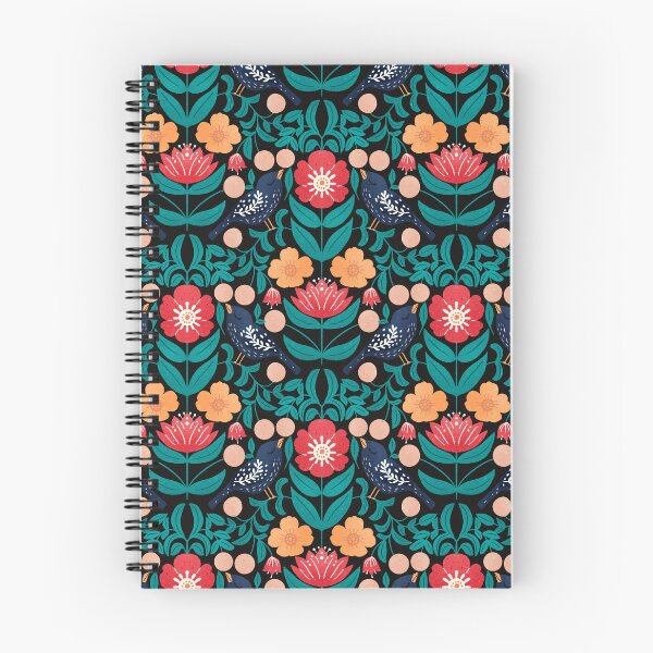 Item preview, Scandinavian Folk Art Birds Floral Pattern designed and sold by artbylexierose.