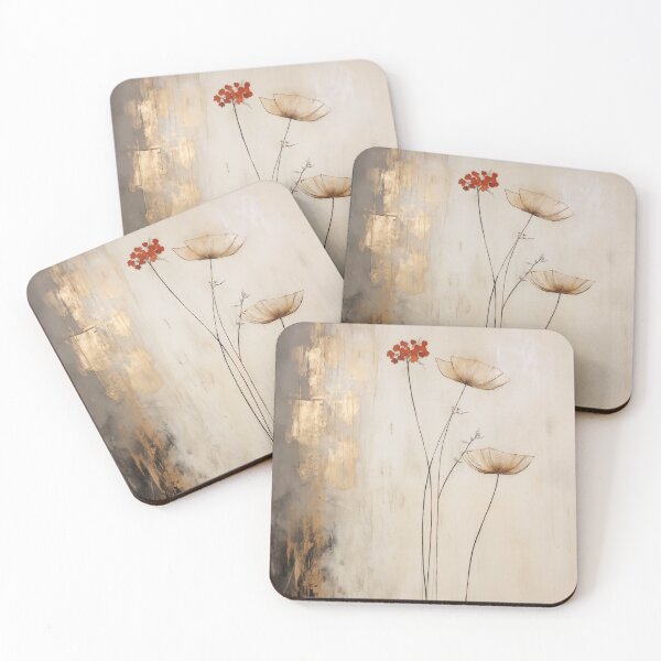 Item preview, Wabi sabi and japandi inspired minima;ist red blossom designed and sold by filigreedigital.