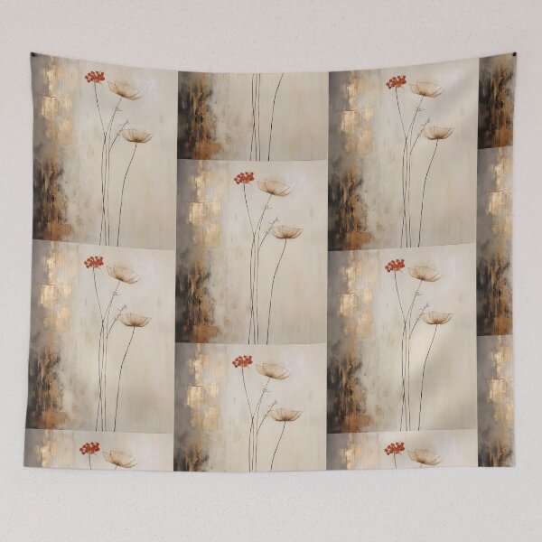 Item preview, Wabi sabi and japandi inspired minima;ist red blossom designed and sold by filigreedigital.