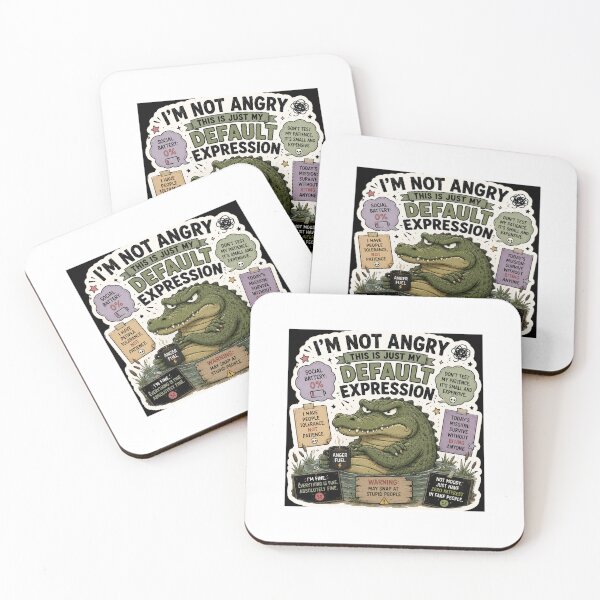 Item preview, Angry Crocodile Meme Sticker | “I’m Not Angry, This Is My Default Expression” Funny Sarcastic Croc designed and sold by RohitPrints.