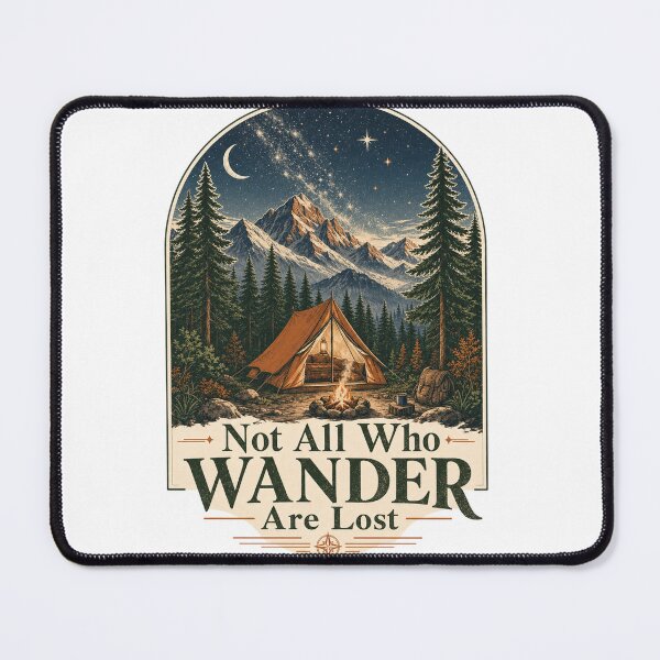 Item preview, Not All Who Wander Are Lost — Camping Adventure T-Shirt designed and sold by WornWildCo.