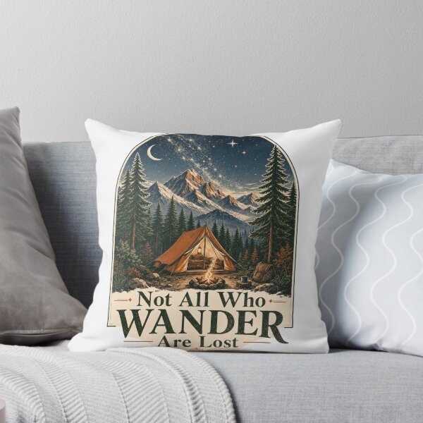 Item preview, Not All Who Wander Are Lost — Camping Adventure T-Shirt designed and sold by WornWildCo.
