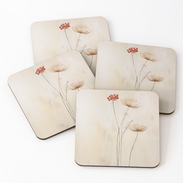 Item preview, Wabi sabi minimalist red flower designed and sold by filigreedigital.