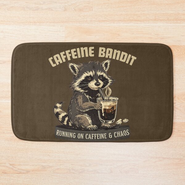 Item preview, Caffeine Bandit Raccoon Coffee Shirt – Running On Caffeine And Chaos Vintage Funny Espresso Animal Tee designed and sold by HOUSE OF TIST.