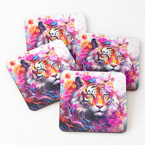 Item preview, Fantasy Tiger Nature-Inspired Colorful Floral Stylized Design  designed and sold by DEC02.