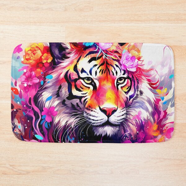 Item preview, Fantasy Tiger Nature-Inspired Colorful Floral Stylized Design  designed and sold by DEC02.