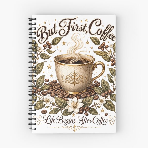 Item preview, But First Coffee — Life Begins After Coffee Botanical T-Shirt designed and sold by WornWildCo.