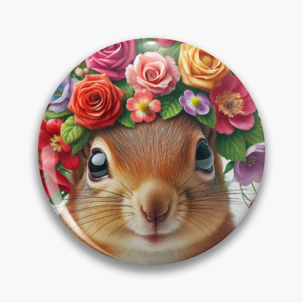 Item preview, Cute Squirrel with Flowers in her hair designed and sold by Squirrel Adventurous.