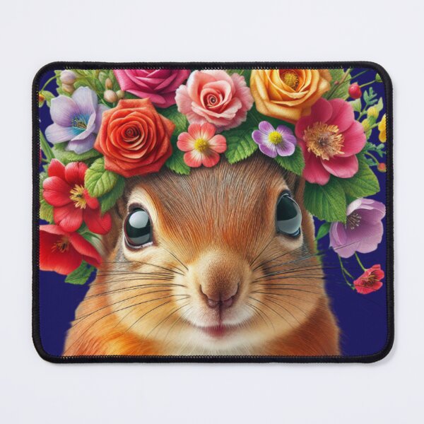 Item preview, Cute Squirrel with Flowers in her hair designed and sold by Squirrel Adventurous.