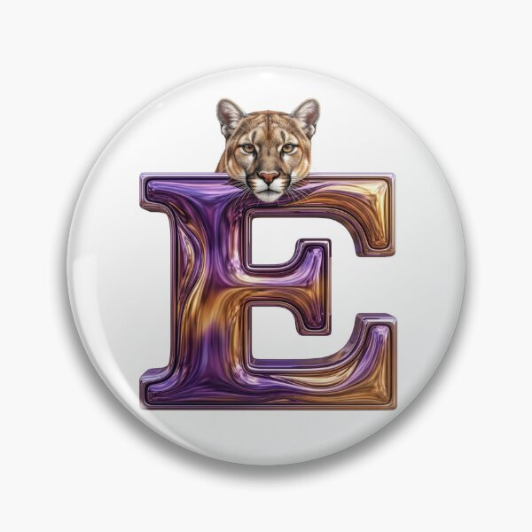 Item preview, Letter E Cougar Purple & Gold Swirl designed and sold by Rosy Images California.