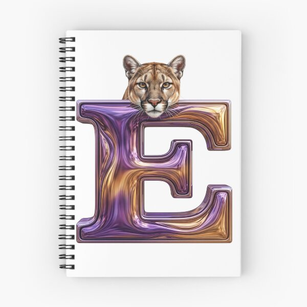 Item preview, Letter E Cougar Purple & Gold Swirl designed and sold by Rosy Images California.