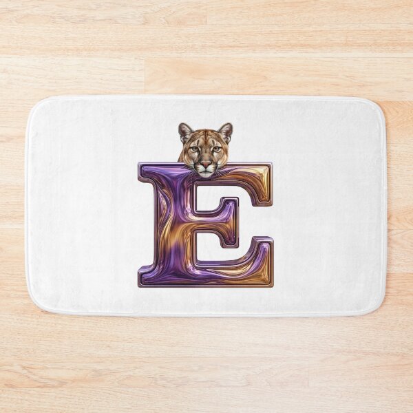 Item preview, Letter E Cougar Purple & Gold Swirl designed and sold by Rosy Images California.