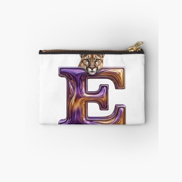 Item preview, Letter E Cougar Purple & Gold Swirl designed and sold by Rosy Images California.