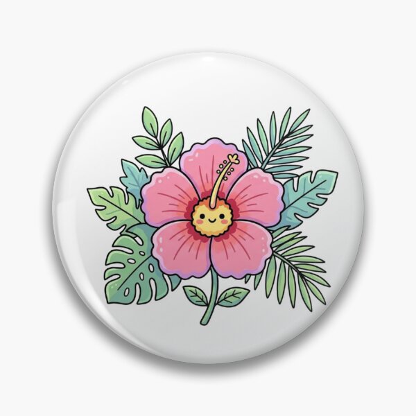 Item preview, Kawaii Hibiscus Flower Sticker designed and sold by MyshopnameSell.