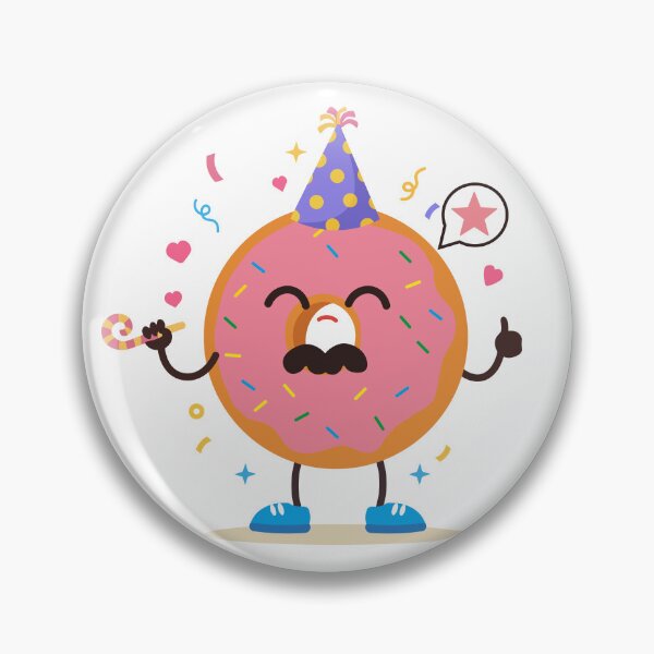 Item preview, Party Donut Mascot Celebration Character designed and sold by BetweenForms.