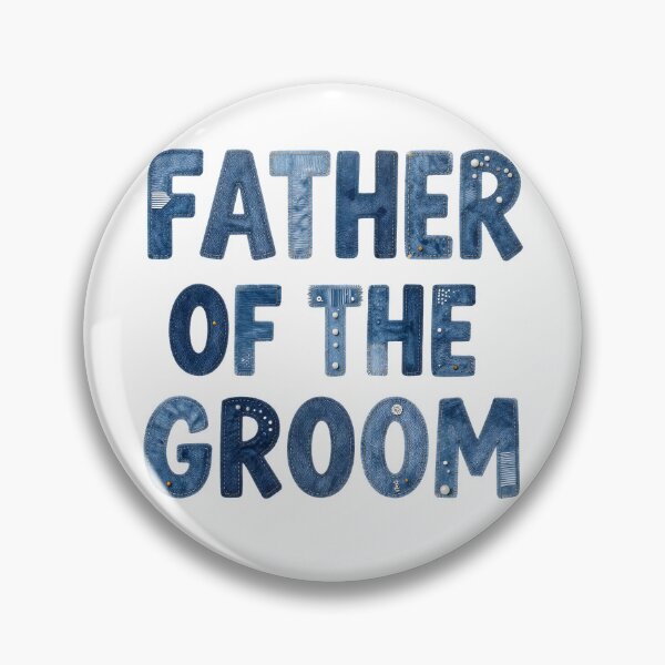 Item preview, FATHER OF THE GROOM - IN DENIM FAUX LETTERING designed and sold by AlexOBrienArt.
