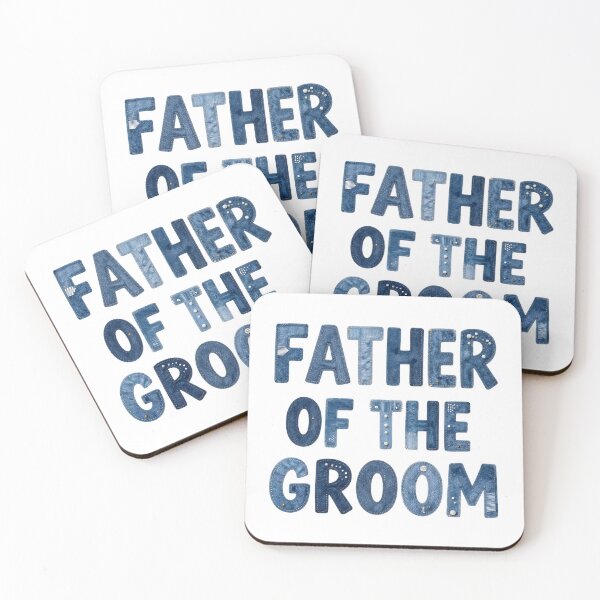 Item preview, FATHER OF THE GROOM - IN DENIM FAUX LETTERING designed and sold by AlexOBrienArt.