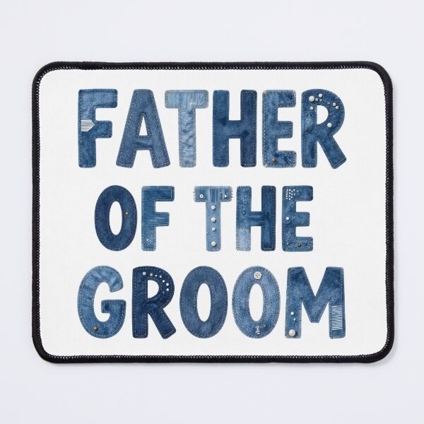 Item preview, FATHER OF THE GROOM - IN DENIM FAUX LETTERING designed and sold by AlexOBrienArt.