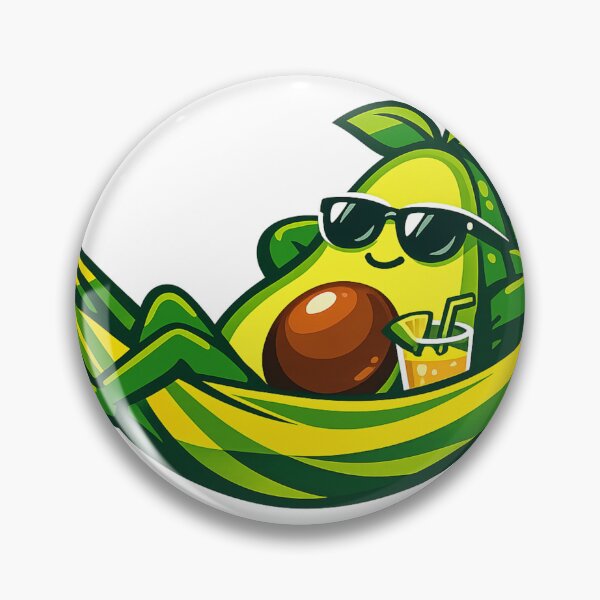 Item preview, Chill Avocado in Sunglasses Lounging in Hammock – Bold Flat Vector Cartoon Illustration designed and sold by OnPointOutfits.