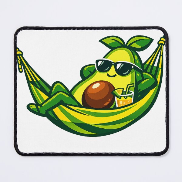 Item preview, Chill Avocado in Sunglasses Lounging in Hammock – Bold Flat Vector Cartoon Illustration designed and sold by OnPointOutfits.