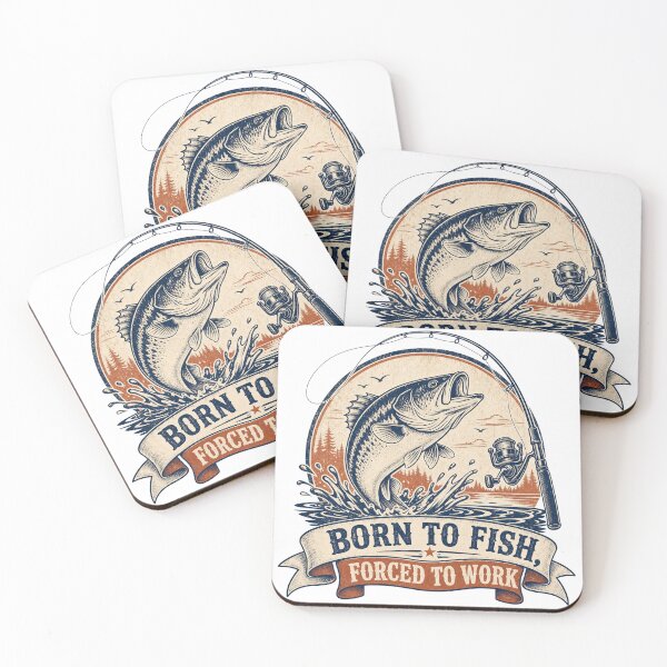 Item preview, Born to Fish Forced to Work — Funny Fishing T-Shirt designed and sold by WornWildCo.