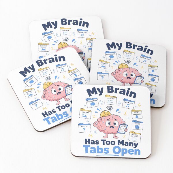Item preview, My Brain Has Too Many Tabs Open — Funny Anxiety T-Shirt designed and sold by WornWildCo.