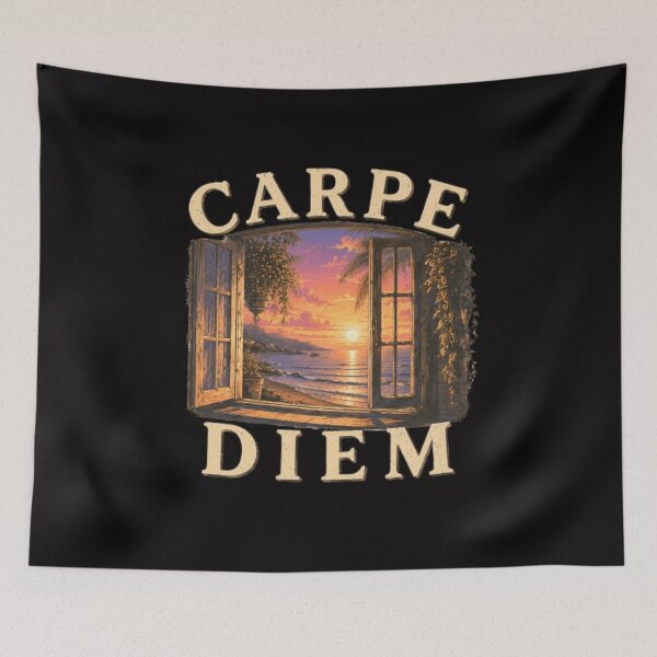 Item preview, Carpe Diem Coastal Sunset Window Design designed and sold by MS-DesignArt.
