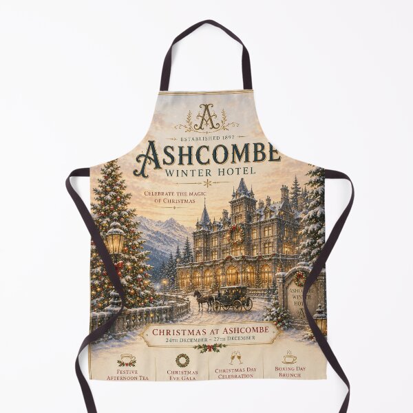 Item preview, Ashcombe Winter Hotel – Victorian Christmas Celebration Poster designed and sold by GildedPagesCo.