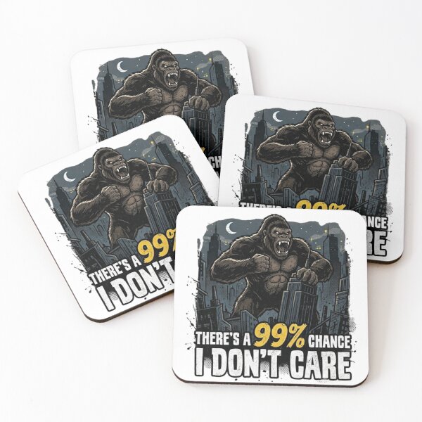 Item preview, King Kong 99% Chance I Don't Care Funny Gorilla T-Shirt designed and sold by MerchlyMike.