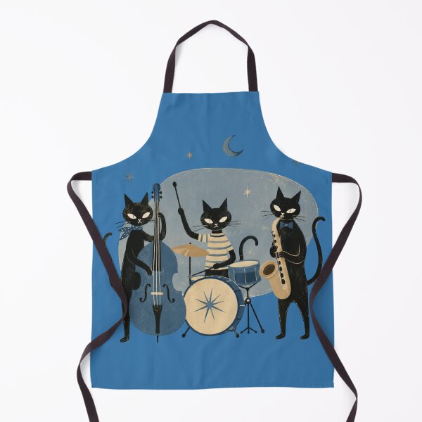Item preview, The Mustachioed Ones of Jazz: A feline concert under the moon designed and sold by Opps-diseño.