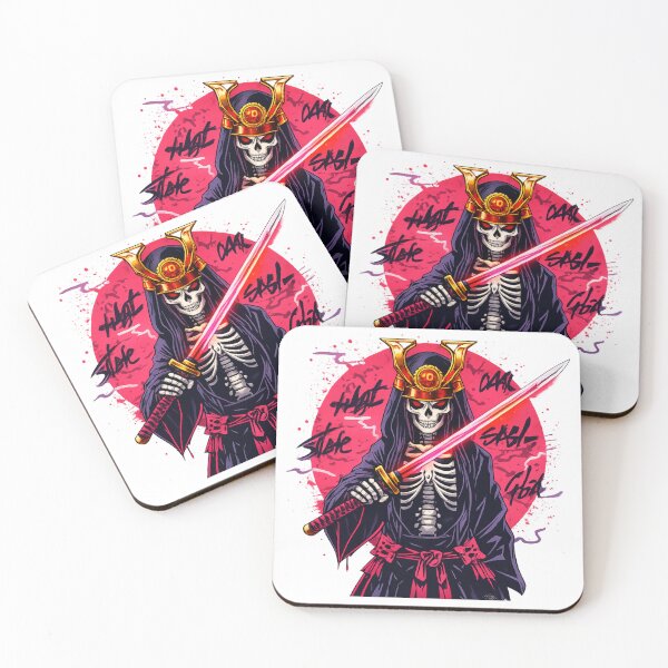 Item preview, Skull Samurai Neon Katana Warrior Sticker | Gothic Skeleton Ronin Anime Art designed and sold by Ecocrushstudio.