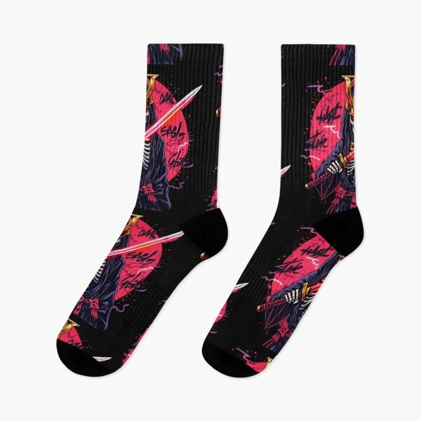 Item preview, Skull Samurai Neon Katana Warrior Sticker | Gothic Skeleton Ronin Anime Art designed and sold by Ecocrushstudio.