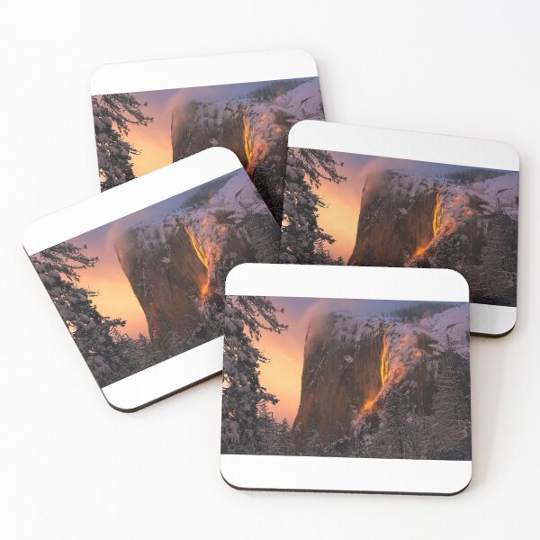 Item preview, Yosemite Firefall Sunset Glow – Winter Horsetail Fall El Capitan Photography designed and sold by PygmyTitan Photo.