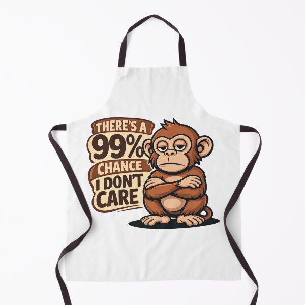 Item preview, 99% Chance I Don’t Care – Funny Monkey Attitude Cartoon Design designed and sold by MerchlyMike.