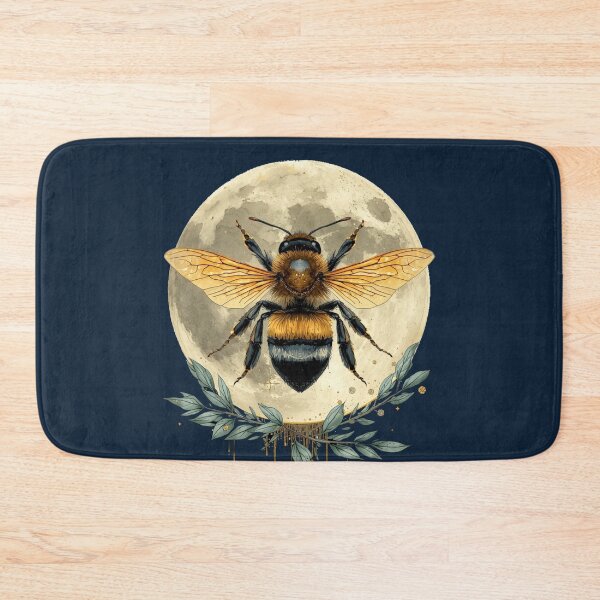 Item preview, Celestial Bee Moon Watercolor | Mystical Lunar Nature Art designed and sold by Biedroneczka.