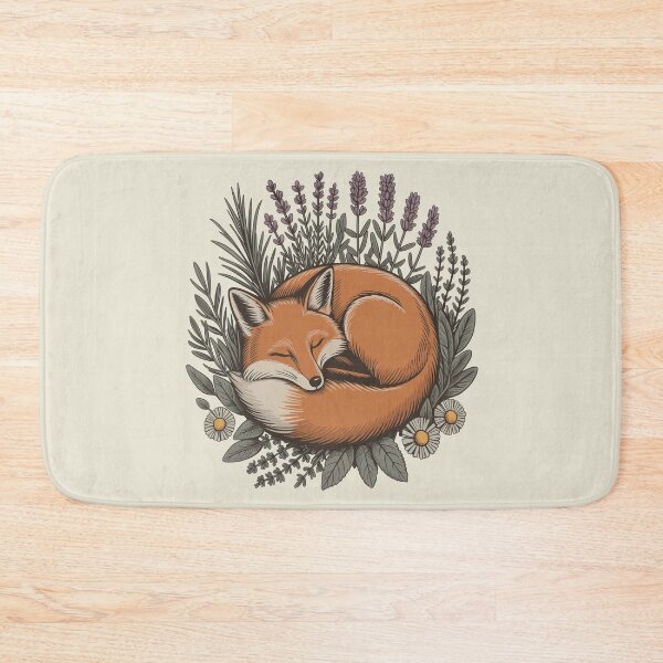 Item preview, Sleeping Red Fox in Lavender and Herbs Botanical Art designed and sold by AlexandraSand.