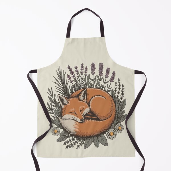 Item preview, Sleeping Red Fox in Lavender and Herbs Botanical Art designed and sold by AlexandraSand.