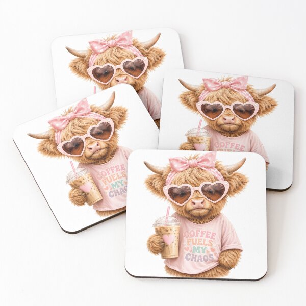 Item preview, Coffee Fuels My Chaos - Funny Highland Cow Iced Coffee designed and sold by anamul43.