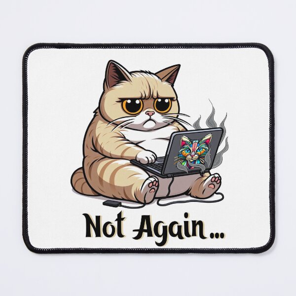 Item preview, Not Again… Overthinking Cat Meme designed and sold by BlackCat Vibe.