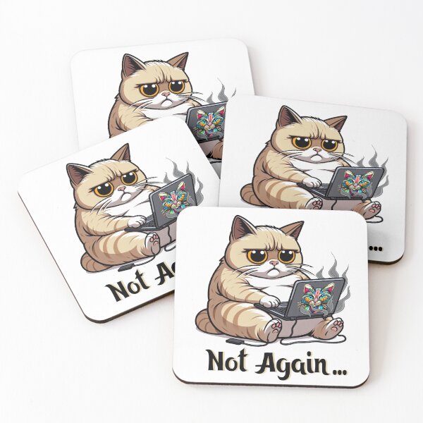 Item preview, Not Again… Overthinking Cat Meme designed and sold by BlackCat Vibe.