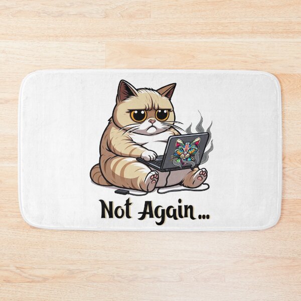 Item preview, Not Again… Overthinking Cat Meme designed and sold by BlackCat Vibe.